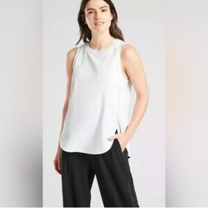 Athleta Zephyr Ribbed Collar Tank | Bright White | Sleeveless | XS